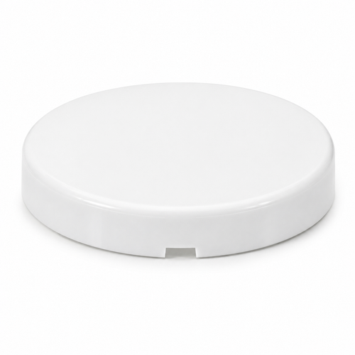 2 Gallon Round White HDPE EZ Tear Tab Cover with Gasket, FDA Approved
