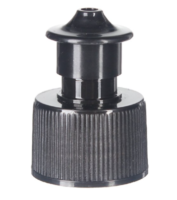 24-410 Black Push/Pull Dispensing Cap (PP/PE), 0.200" Orifice, Unlined