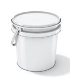 2.5 Gallon White Open Head Round PP Pail, with Plastic Handle