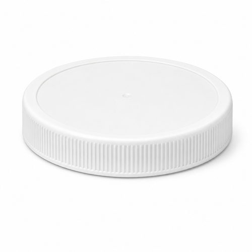 100-400 White PP Round Cap, Fine-Ribbed Stipple Top, Heat-Seal Liner (S105 FS 4-6)