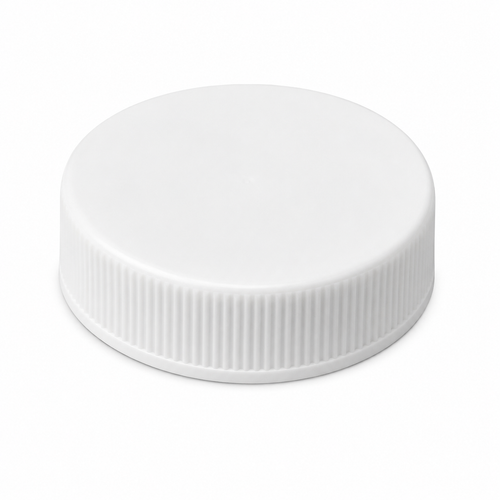 38-400 White PPC Round Continuous Thread Cap,Matte/Ribbed Sides, PS-22 SureSeal + F-217 Foam Liner