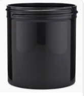 16 Ounce Black PP Straight-Sided Round Jar, Regular Wall, Continuous Thread, 89-400