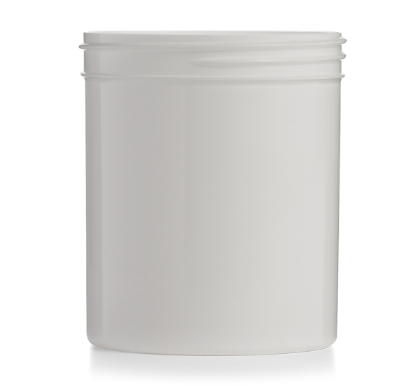 32 Ounce White PET Straight Side Round Canister, 90.5 Gram, 89-400