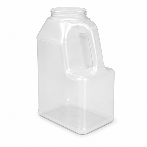 160 Ounce Clear PVC Square Handleware Bottle, 140 Gram, 110 mm