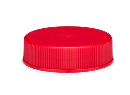 38-400 Red PP Round Continuous Thread Cap, Ribbed sides, Matte Top, MRPLN01 0.035 PE Foam