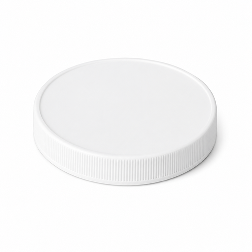 89-400 White PP Round Continuous Thread Cap, Ribbed , Matte Top, Dry-Metal Foil Vent, FS5-4 0.006"