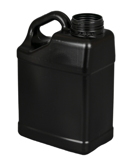 1 Gallon Black HDPE Slant Handleware Rectangle Bottle, 63-485