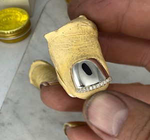 Diamond French Tip 925/14k Thumb