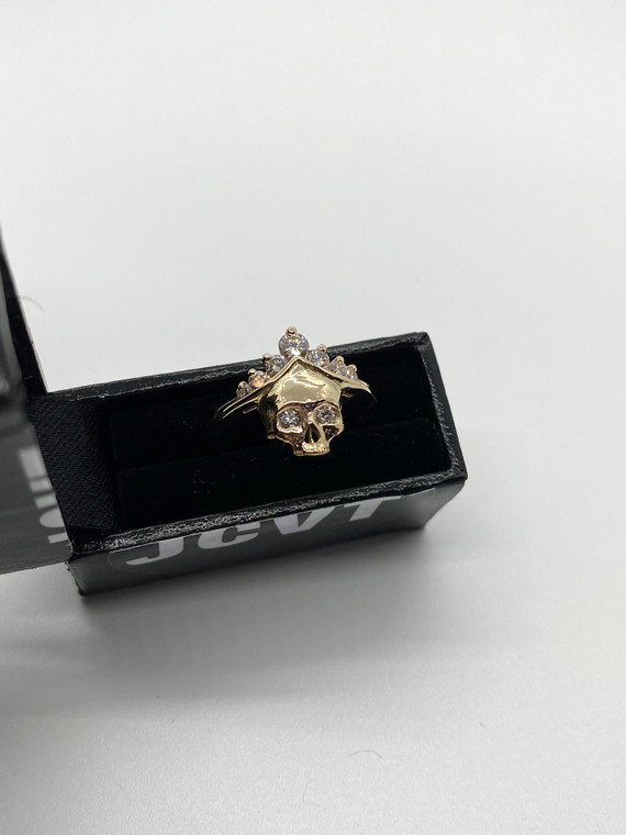 14k yellow gold skull