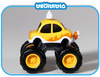 BabyBus Panda Monster Yellow TAXI Toy Mini Car Free Wheels Academy Authentic 100%