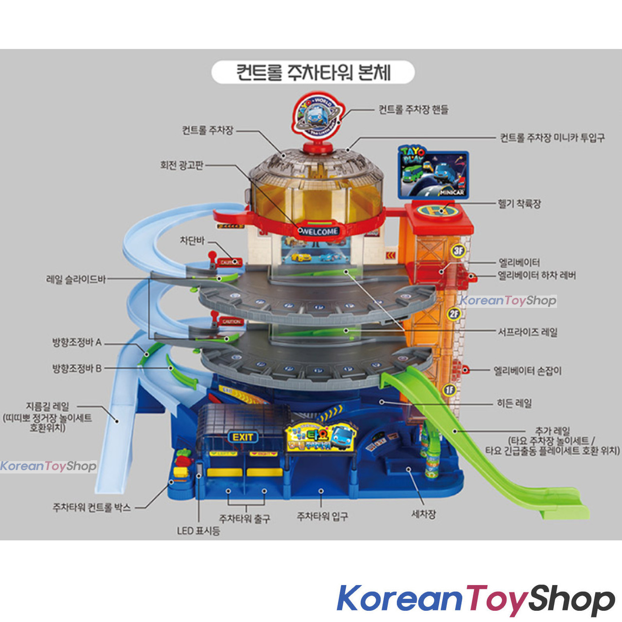 Tayo Little Bus Mega Parking Building Control Play Set Toy / No Cars