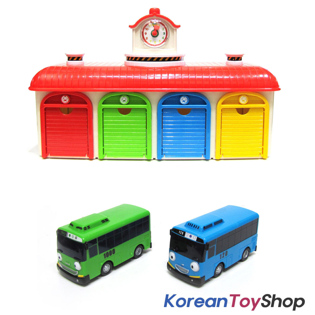 The Little Bus Tayo Main Garage with 4 Buses (Tayo Rogi Gani Rani