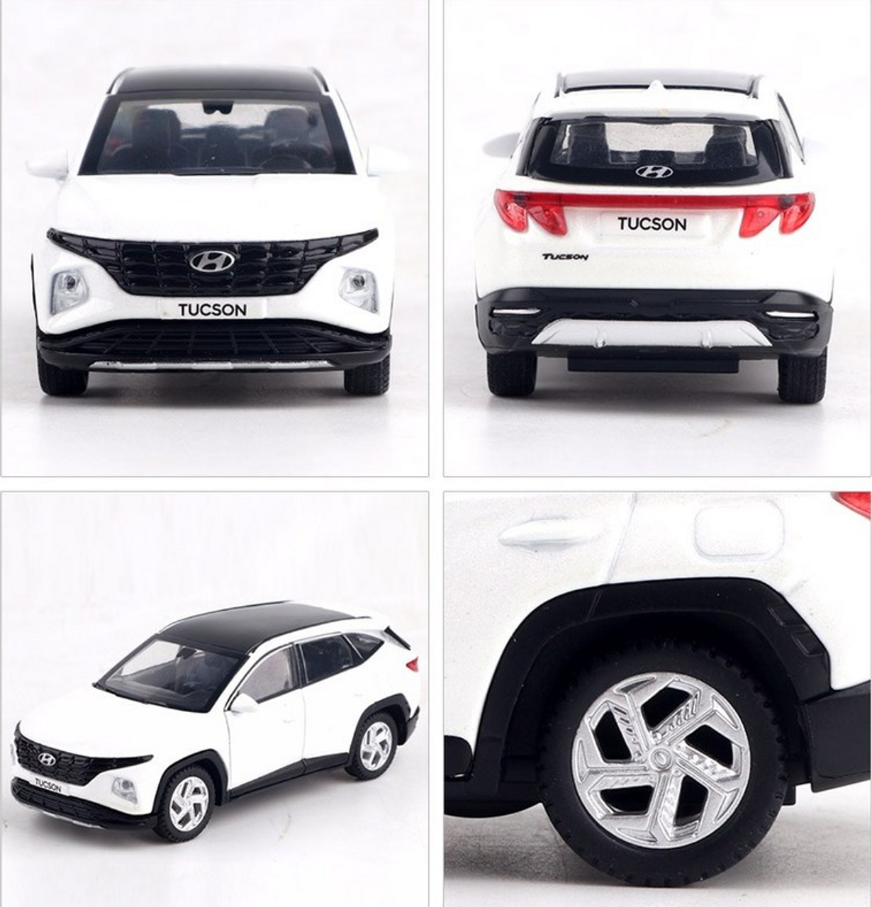 Hyundai Motors Tucson NX4 Diecast Mini Car Toy 1:38 Miniature Model White  Color