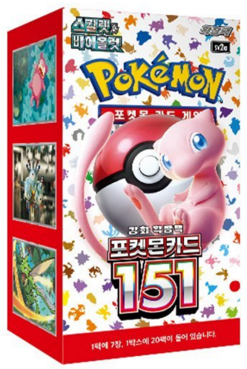 Pokemon Cards 151 Booster Box sv2a 20 packs * 7 cards Scarlet & Violet  Korean Version