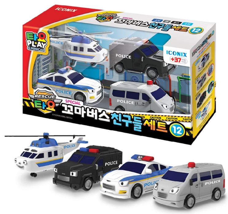 Set De 4 Voitures Tayo The Little Bus - Chris, Speed, Ruby, Billy - Neufs