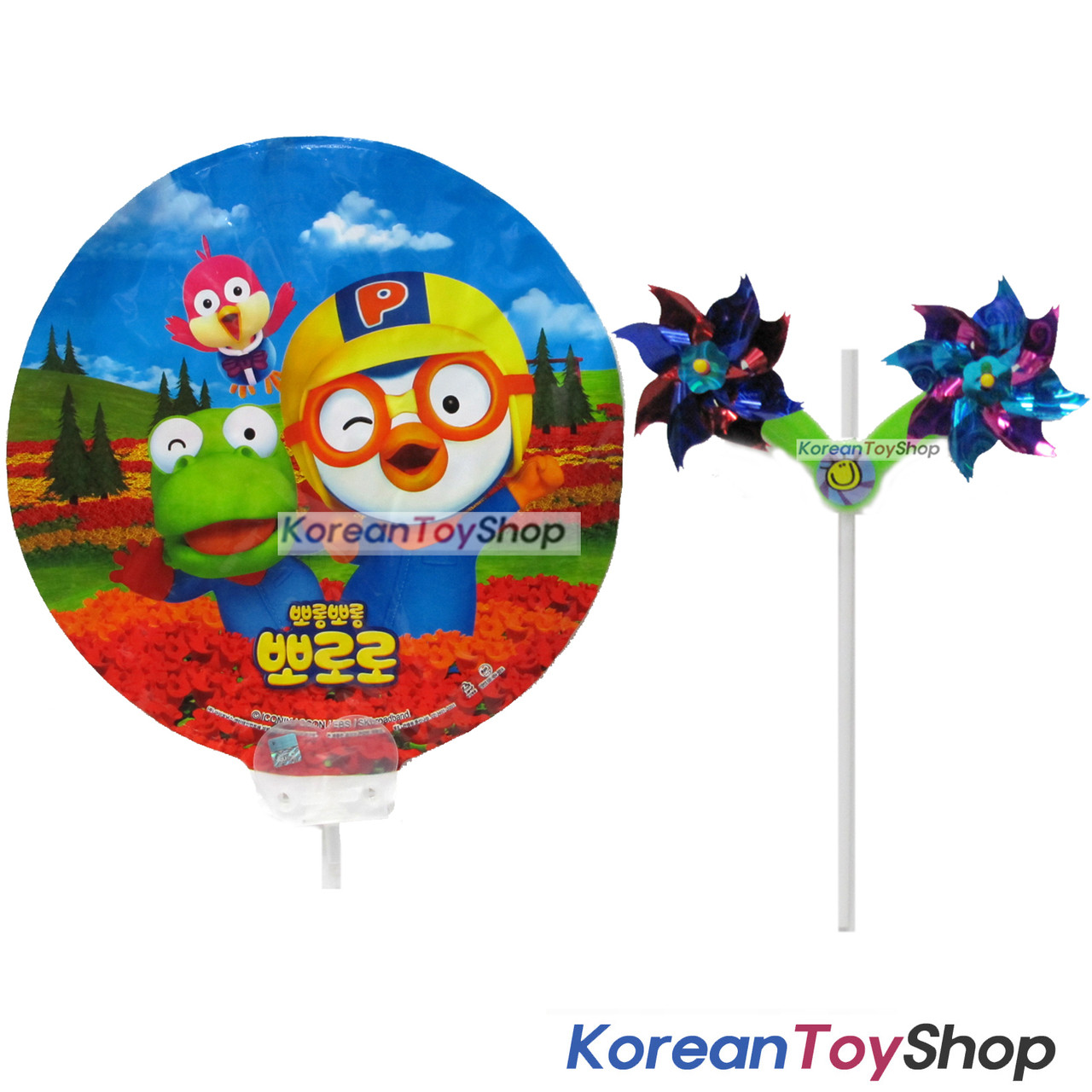 Robocar poli Balloon with Pinwheel Birthday Picnic Party Supplies