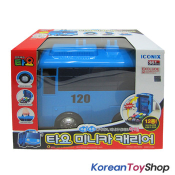 The Little Bus TAYO Car Carrier Storage Toy & Tayo 14 pcs Mini Cars Set