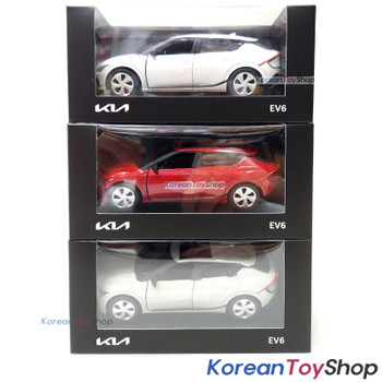 Kia Motors EV6 GT Diecast Mini Car 3 pcs Set Toy 1:38 Miniature Model White Red Beige