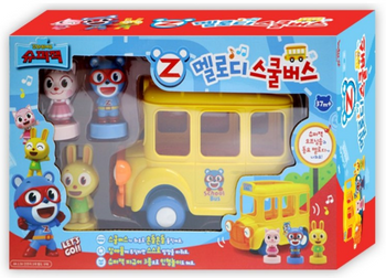 Little Hero SUPER Z ZACH School Bus Toy Car w/ 3 Figures Song Molody  Korean Audio