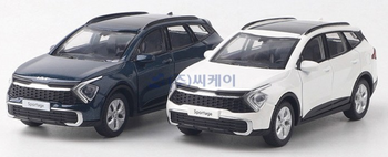 Kia Motors Sportage NQ5 2022 Diecast Mini Car 2 pcs Set Toy 1:38 Miniature Model White & Blue