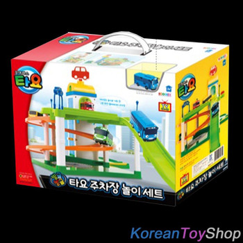 The Little Bus TAYO Parking Garage Service Center Play Set Toy w/ 10 pcs Cars