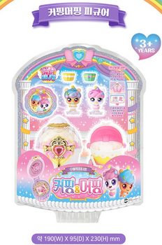 Catch Teenieping Sweet & Sour 커피 & 머랭 Figure Season 4 Toy Set w/ QR Code Medal