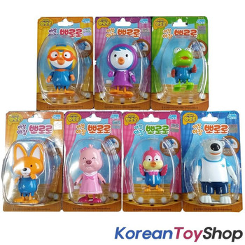 Pororo 7 Characters Figures Wind up Walking Toy Set Plastic Doll 7 pcs Full Set