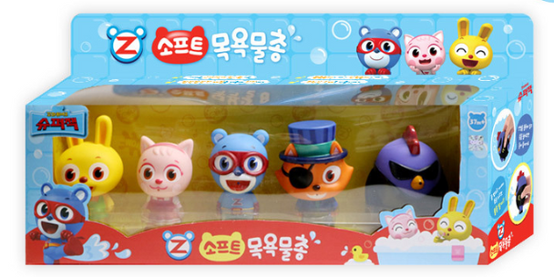 Little Hero SUPER Z Soft Figures 5 pcs Toy Set Water Gun Happy Bath Time Zach