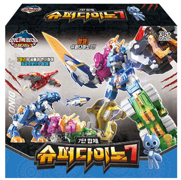 Miniforce Super Dino 7 Transformer Toy Car Robot to 7 Dinosaurs Toy Toytron