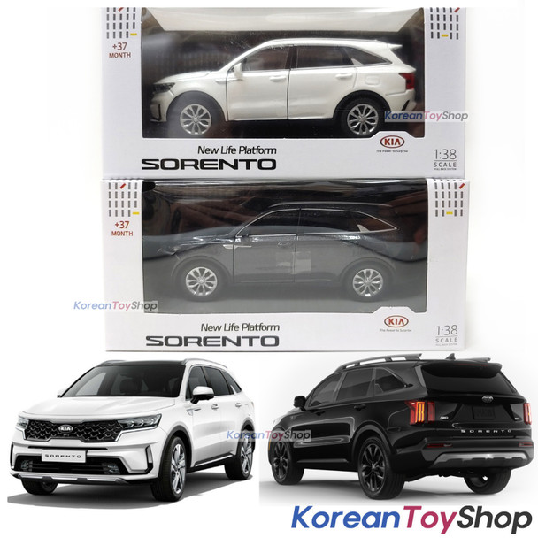 Kia Motors SORENTO MQ4 Diecast Mini Car Toy 1:38 Miniature Model WHITE & BLACK