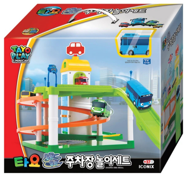 Tayo Little Bus Parking Center Play Set Garage Toy w/ Tayo Mini Bus Iconix