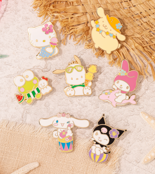 Sanrio Characters Kitty Dessert Theme Pin Badge 6 pcs Set Authentic 100%