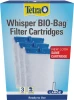 Packaging box for a 3-pack of Large Tetra Whisper BIO-Bag replacement filter cartridges for freshwater or marine aquariums.