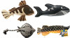 Pet Sport USA Tuff Squeaks Reel Big Fish Canvas Dog Toy