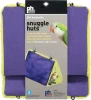 Small purple Prevue Hendryx Snuggle Hut plush bird tent with yellow fleece trim and packaging tag.