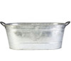 Panacea Rustic Farmhouse Galvanized Oval Washtub Planter, 16"