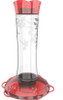 Nature's Way Traditional Glass Gravity Hummingbird Feeder, Red