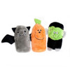 Zippy Paws Frankenstein, Pumpkin, & Bat Squeakie Buddies Dog Toys, 3pk.