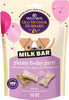 A 10 oz. pouch of Wellness Old Mother Hubbard Milk Bar P'nutty B-Day Party small oven-baked dog biscuits featuring peanut butter, apples, carrots, and molasses.