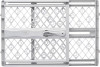 North States Paws Portable Pet Gate, Paw Print & Bone, Light Gray, 23 in