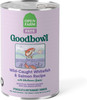 A 12.5 oz can of Open Farm Goodbowl Wild-Caught Whitefish & Salmon Recipe wet dog food, isolated against a white background.