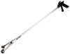 A long-reach grabber tool with a silver aluminum shaft, black trigger handle, and rubber suction cup tips, isolated against a white background.