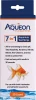 Retail box packaging for Aqueon 7-in-1 Aquarium Test Strips (50 Count), featuring a white and dark blue box with an image of an orange goldfish and text highlighting 30-second results for freshwater and saltwater aquariums.