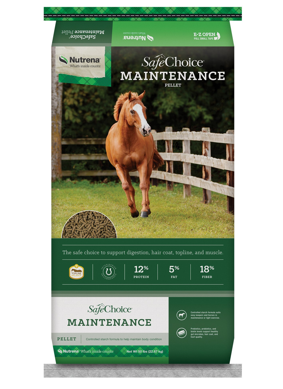 Nutrena SafeChoice Maintenance Pelleted Horse Feed, 50 Lbs