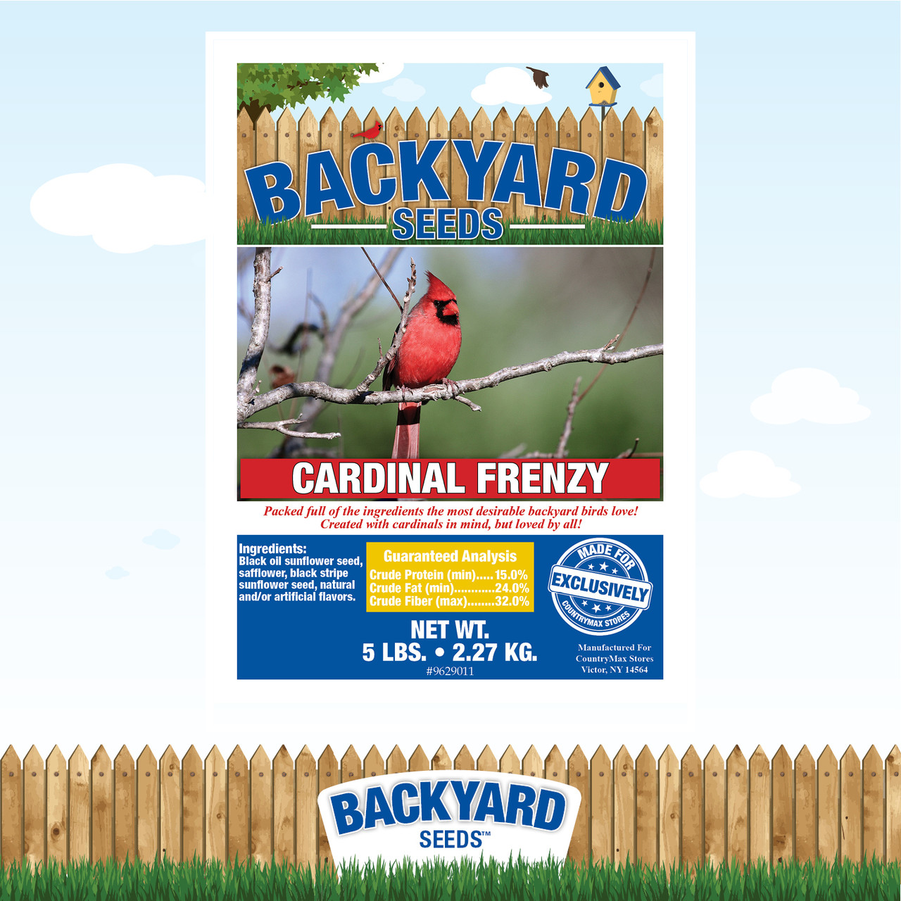Cardinal Bird Seed Backyard Seeds Mix with Black Oil, Safflower