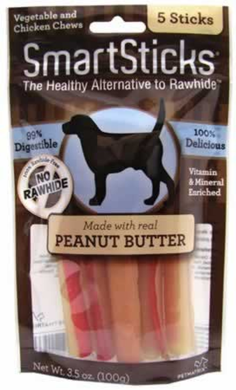 SMARTBONES SmartSticks Peanut Butter Dog Treats, 10 count 