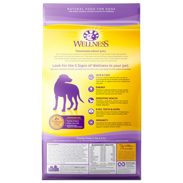 Wellness Complete Health Chicken & Oatmeal Dog Food 5 Lb. Bag CountryMax