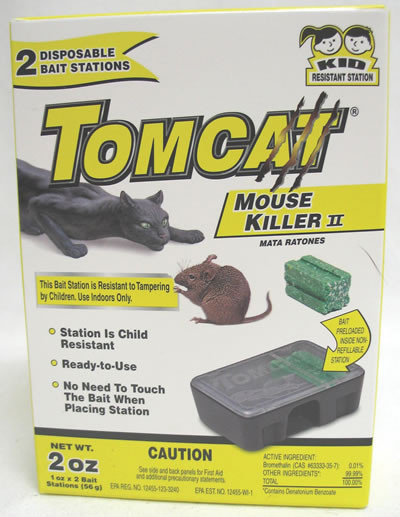Tomcat Mouse Killer Bait Station – Child Resistant, Disposable – 2 Pack, Pre-Filled Traps