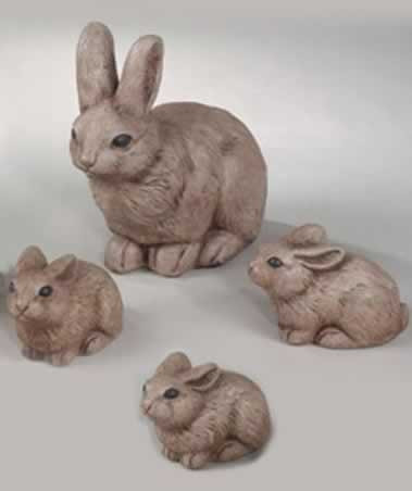 Massarelli Rabbit & Bunny 4 Piece Set Garden Statues - CountryMax