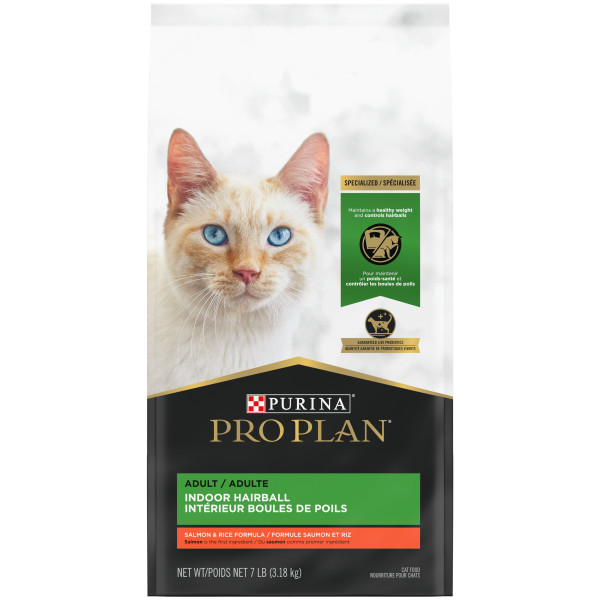 Pro Plan Adult Indoor Hairball Salmon & Rice Cat Food 7 Lb